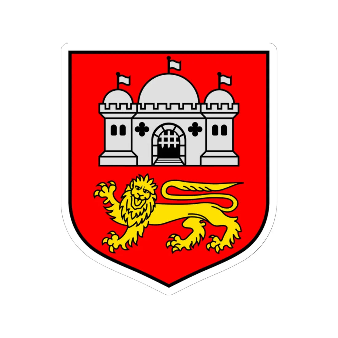 Arms of Norwich (England) (Coat of Arms) STICKER Vinyl Kiss-Cut Decal 6 Inch White - The Sticker Space