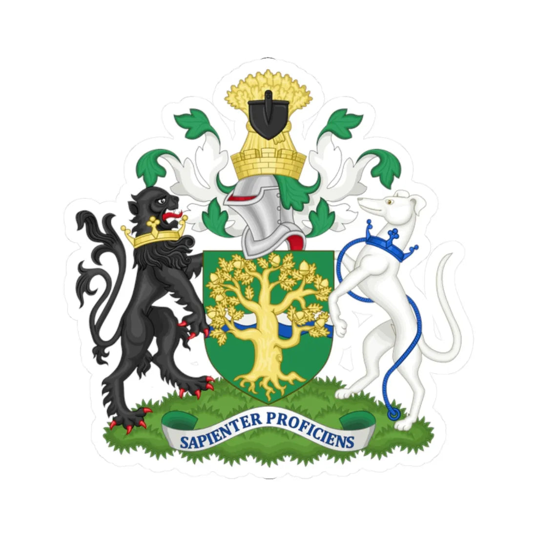 Arms of Nottinghamshire County Council (England) (Coat of Arms) STICKER Vinyl Kiss-Cut Decal 2 Inch White - The Sticker Space