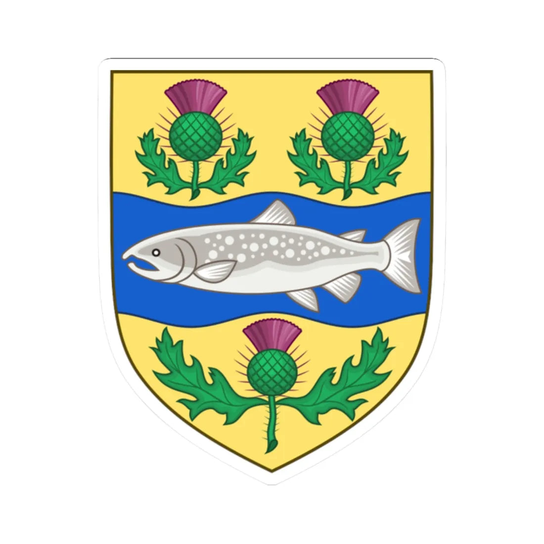 Arms of Nova Scotia 1867-1929 (Canada) (Coat of Arms) STICKER Vinyl Kiss-Cut Decal 2 Inch White - The Sticker Space