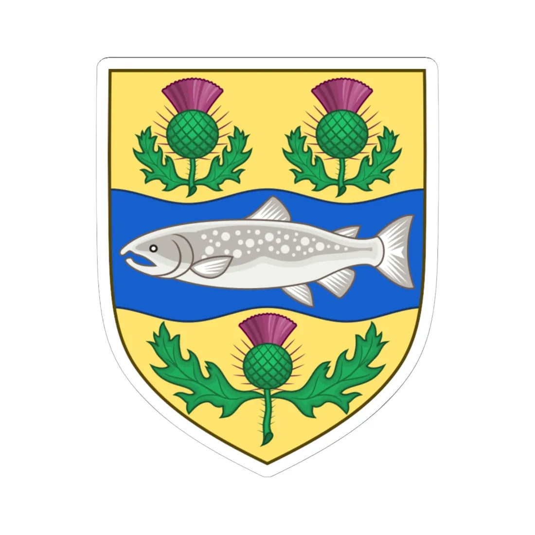 Arms of Nova Scotia 1867-1929 (Canada) (Coat of Arms) STICKER Vinyl Kiss-Cut Decal 6 Inch White - The Sticker Space