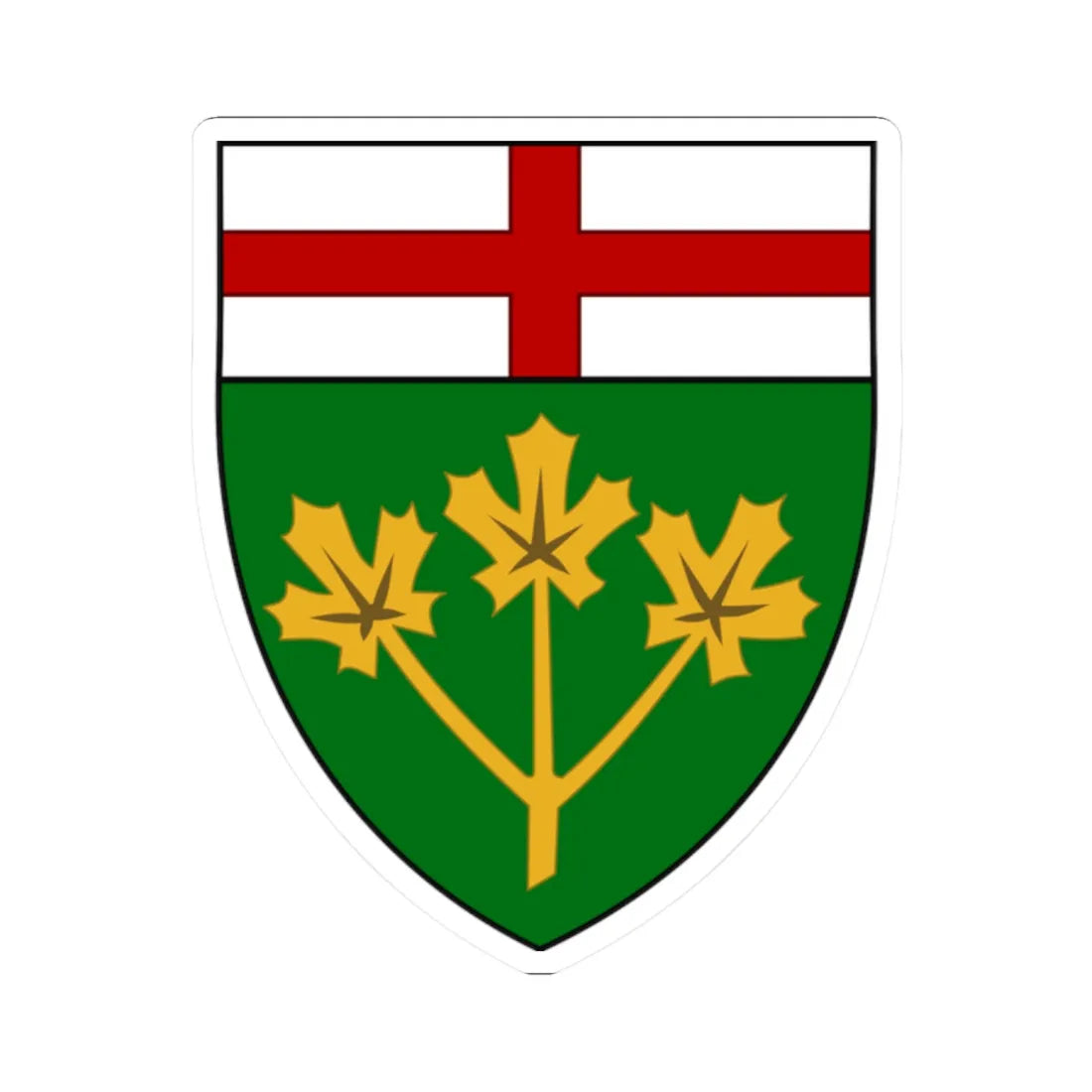 Arms of Ontario (Canada) (Coat of Arms) STICKER Vinyl Kiss-Cut Decal 2 Inch White - The Sticker Space