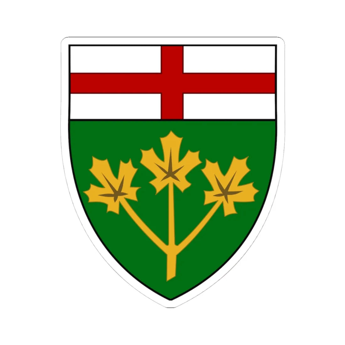 Arms of Ontario (Canada) (Coat of Arms) STICKER Vinyl Kiss-Cut Decal 4 Inch White - The Sticker Space