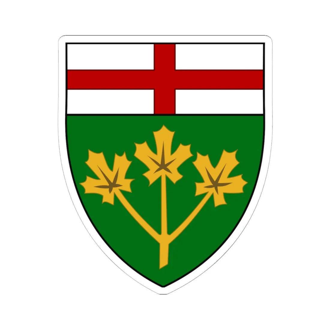 Arms of Ontario (Canada) (Coat of Arms) STICKER Vinyl Kiss-Cut Decal 6 Inch White - The Sticker Space