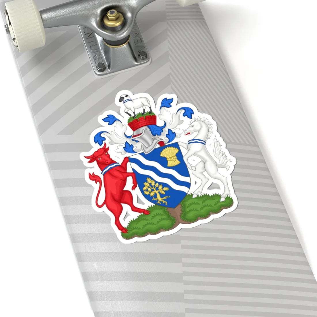 Arms of Oxfordshire County Council (England) (Coat of Arms) STICKER Vinyl Kiss-Cut Decal - The Sticker Space