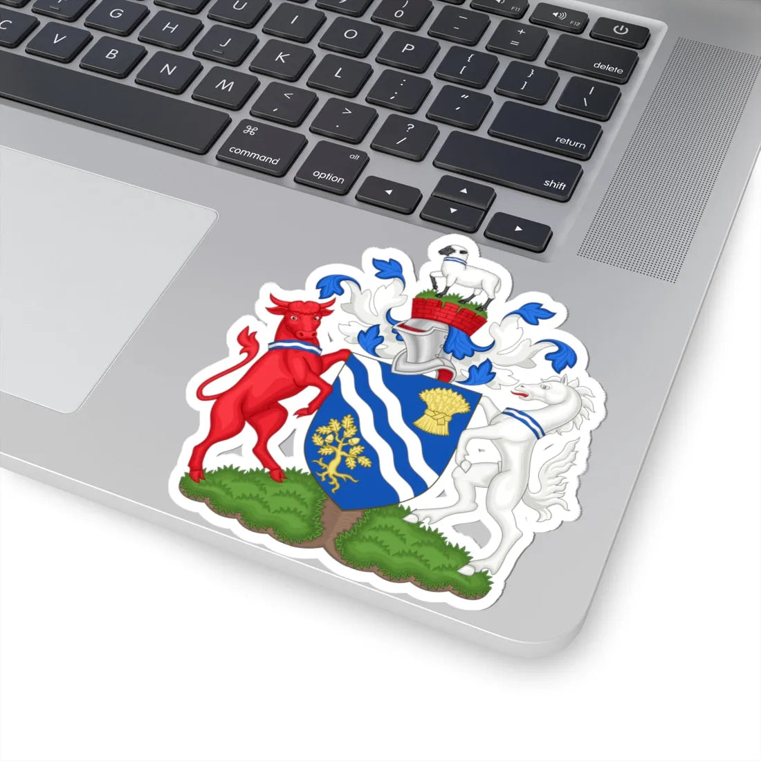 Arms of Oxfordshire County Council (England) (Coat of Arms) STICKER Vinyl Kiss-Cut Decal - The Sticker Space