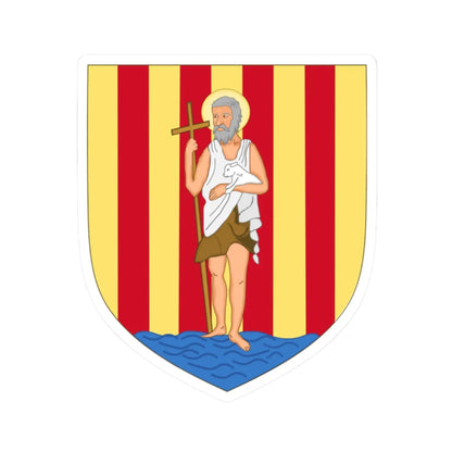 Arms of Perpignan (Spain) (Coat of Arms) STICKER Vinyl Kiss-Cut Decal 2 Inch White - The Sticker Space