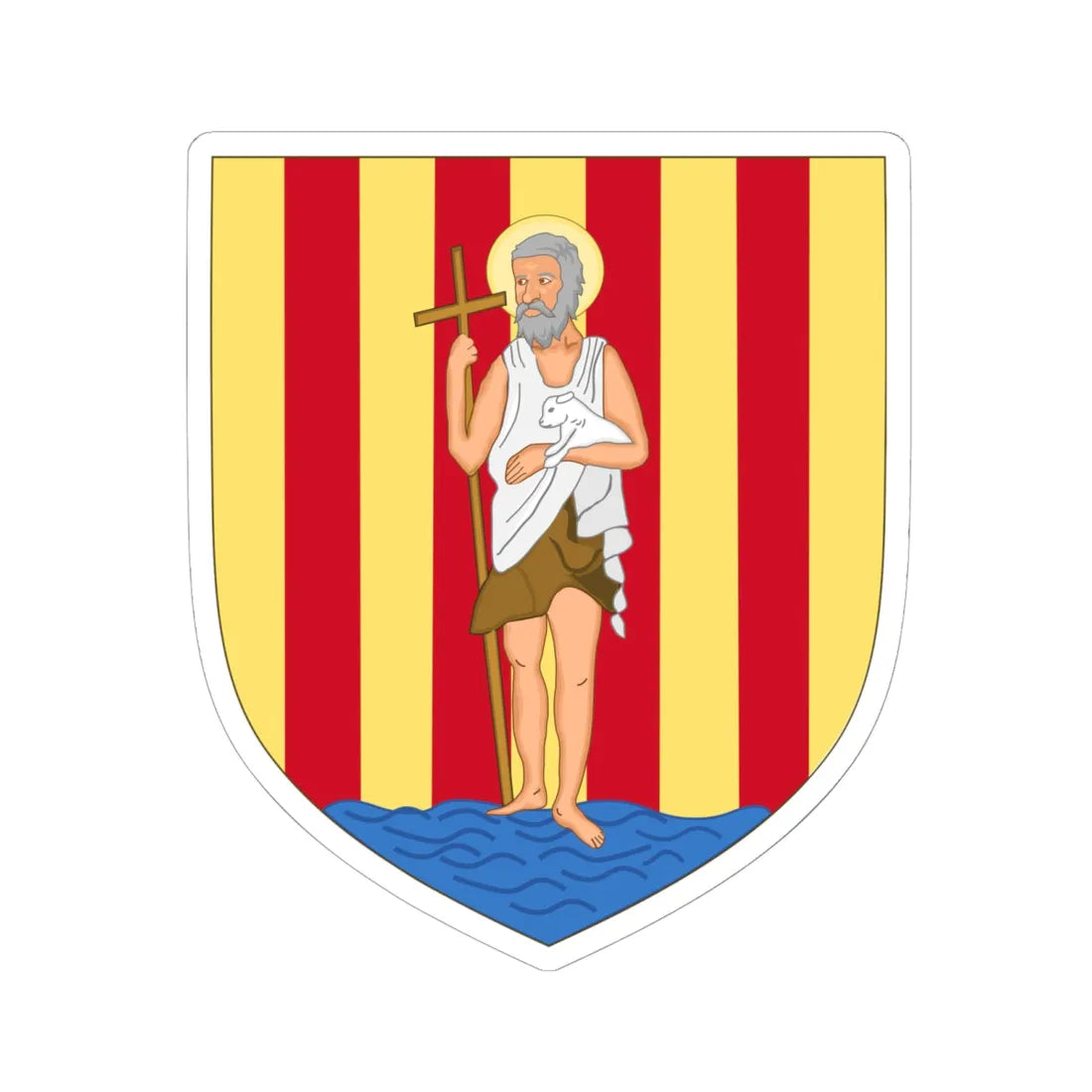 Arms of Perpignan (Spain) (Coat of Arms) STICKER Vinyl Kiss-Cut Decal 6 Inch White - The Sticker Space