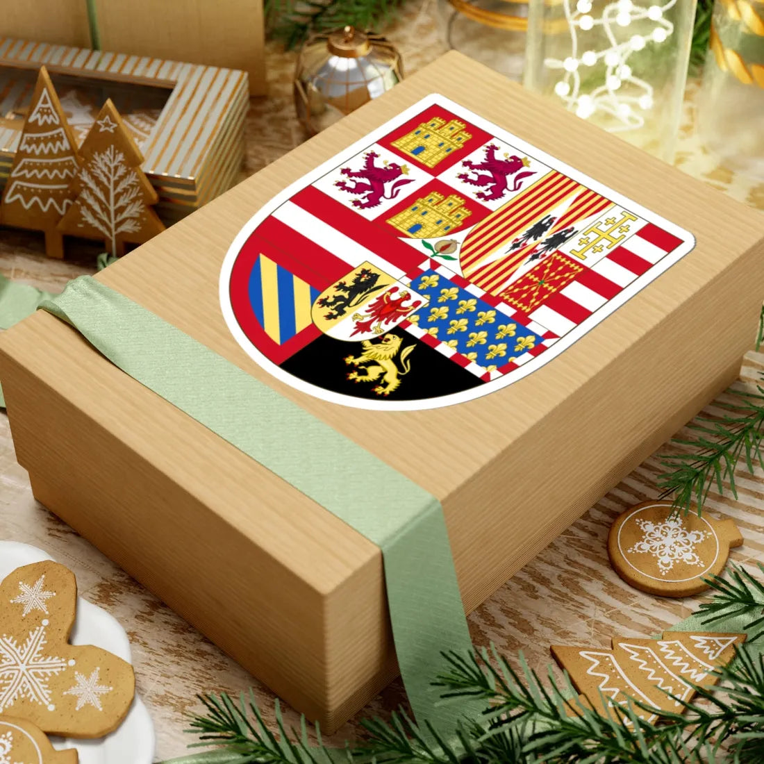 Arms of Philip II of Spain 1558-1580 (Spain) (Coat of Arms) STICKER Vinyl Kiss-Cut Decal - The Sticker Space