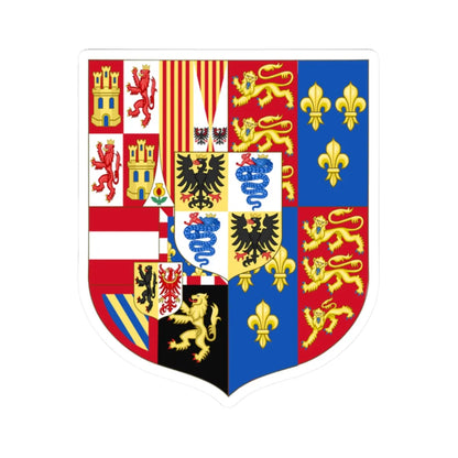 Arms of Philip II of Spain as Monarch of Milan 1554-1558 (Spain) (Coat of Arms) STICKER Vinyl Kiss-Cut Decal 2 Inch White - The Sticker Space