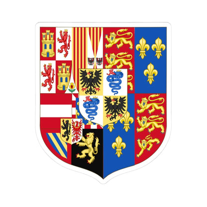 Arms of Philip II of Spain as Monarch of Milan 1554-1558 (Spain) (Coat of Arms) STICKER Vinyl Kiss-Cut Decal - The Sticker Space