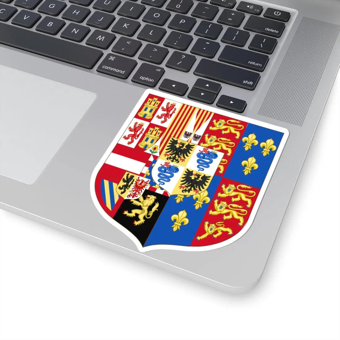 Arms of Philip II of Spain as Monarch of Milan 1554-1558 (Spain) (Coat of Arms) STICKER Vinyl Kiss-Cut Decal - The Sticker Space
