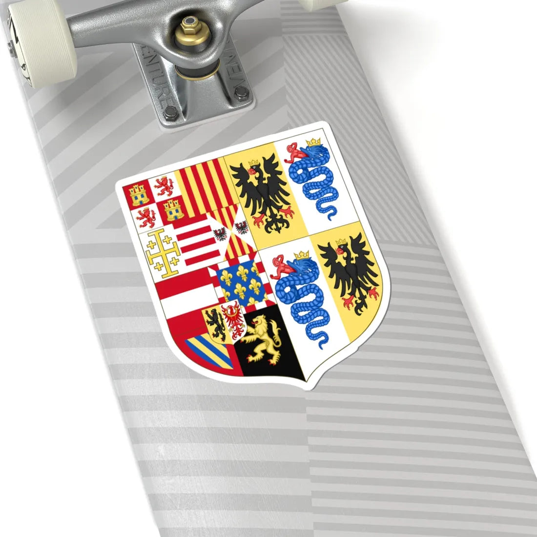 Arms of Philip II of Spain as Monarch of Milan 1558-1580 (Spain) (Coat of Arms) STICKER Vinyl Kiss-Cut Decal - The Sticker Space