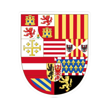 Arms of Philip II of Spain as Monarch of Naples and Sicily (Austria) (Coat of Arms) STICKER Vinyl Kiss-Cut Decal 2 Inch White - The Sticker Space