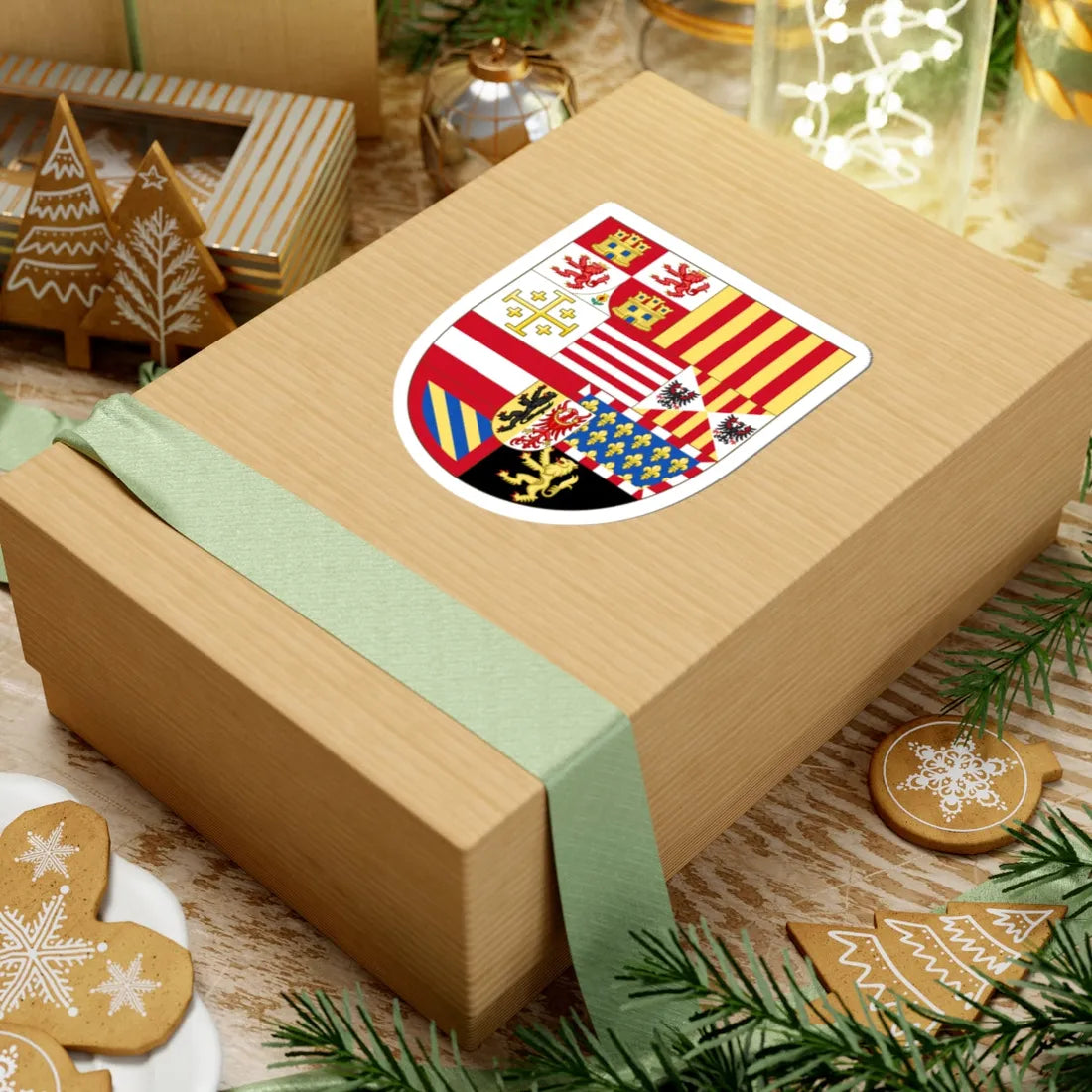 Arms of Philip II of Spain as Monarch of Naples and Sicily (Austria) (Coat of Arms) STICKER Vinyl Kiss-Cut Decal - The Sticker Space