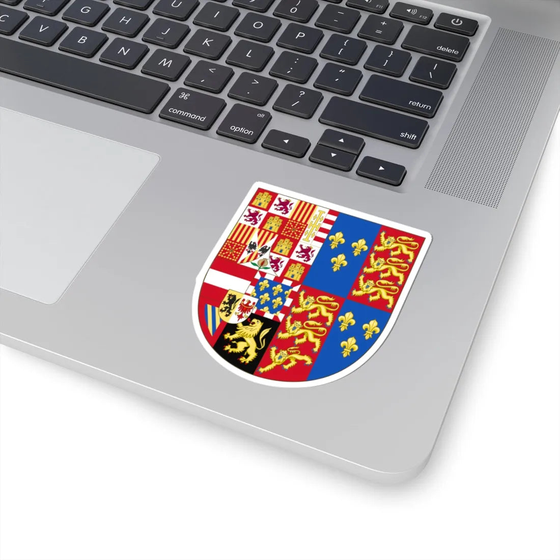 Arms of Philip II of Spain English King Consort-Spanish Variant 1556-1558 (England) (Coat of Arms) STICKER Vinyl Kiss-Cut Decal - The Sticker Space