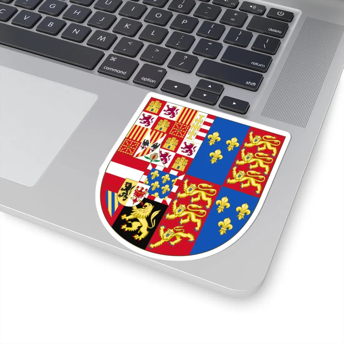 Arms of Philip II of Spain English King Consort-Spanish Variant 1556-1558 (Spain) (Coat of Arms) STICKER Vinyl Kiss-Cut Decal - The Sticker Space