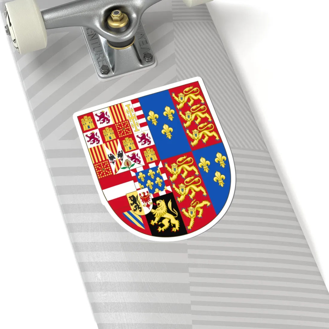 Arms of Philip II of Spain English King Consort-Spanish Variant 1556-1558 (Spain) (Coat of Arms) STICKER Vinyl Kiss-Cut Decal - The Sticker Space