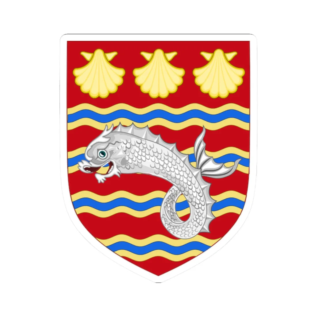 Arms of Poole as depicted on a postcard in 1925 (England) (Coat of Arms) STICKER Vinyl Kiss-Cut Decal 2 Inch White - The Sticker Space