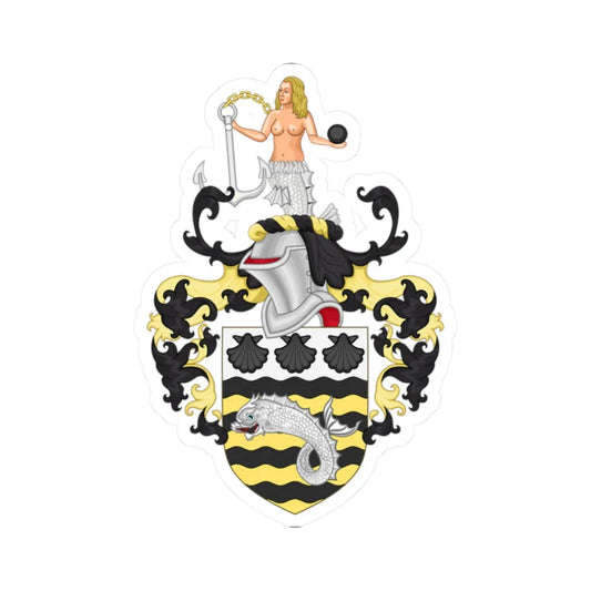 Arms of Poole Borough Council 1948-1976 (England) (Coat of Arms) STICKER Vinyl Kiss-Cut Decal 2 Inch White - The Sticker Space