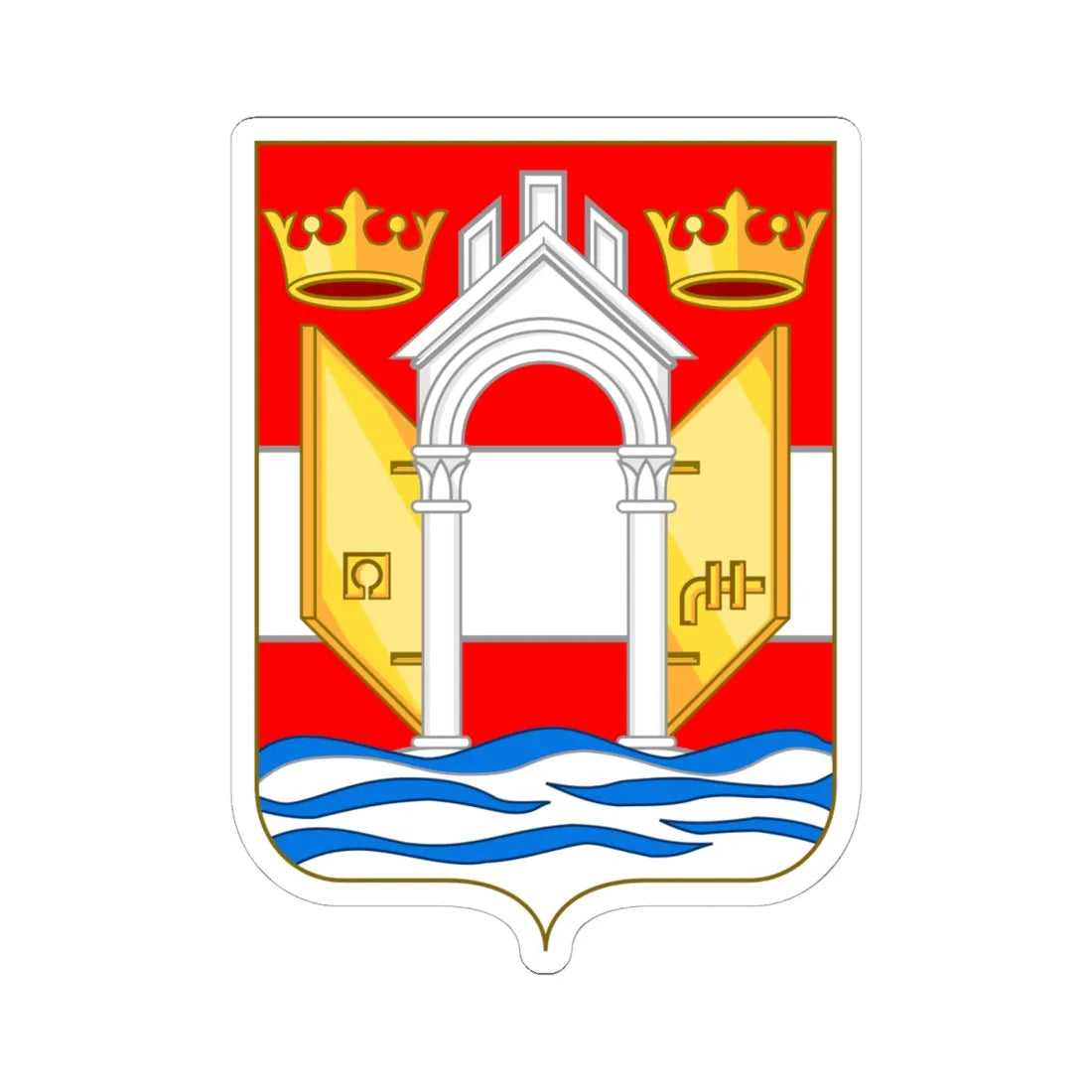 Arms of Pordenone (Italy) (Coat of Arms) STICKER Vinyl Kiss-Cut Decal 6 Inch White - The Sticker Space