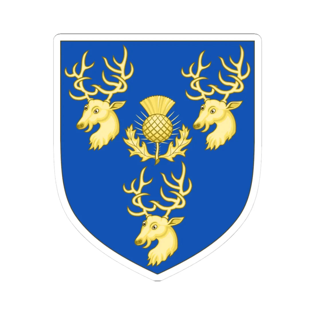 Arms of Porteous (Scotland) (Coat of Arms) STICKER Vinyl Kiss-Cut Decal 3 Inch White - The Sticker Space