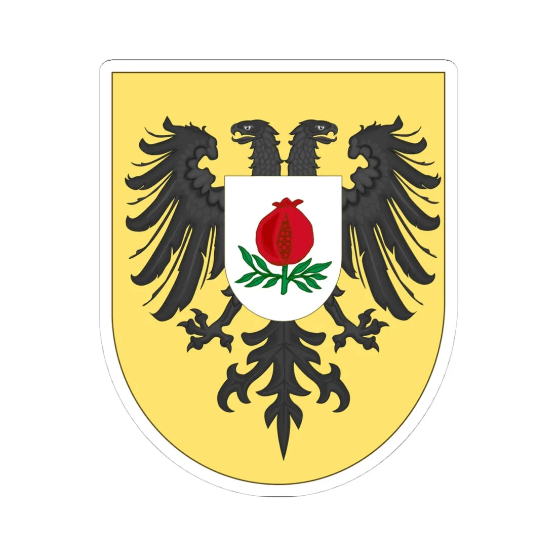 Arms of Rafel (Equatorial Guinea) (Coat of Arms) STICKER Vinyl Kiss-Cut Decal 4 Inch White - The Sticker Space