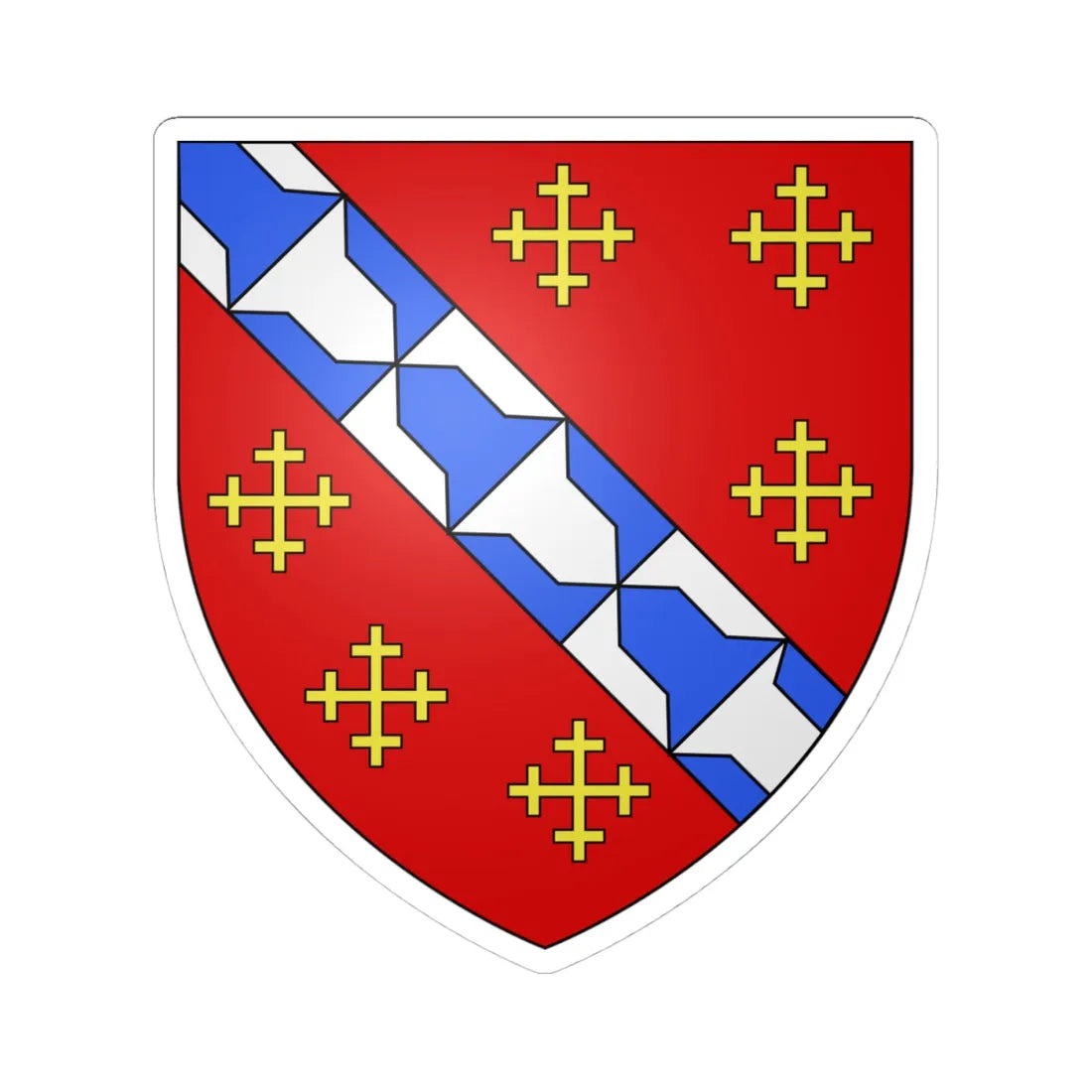 Arms of Raleigh (England) (Coat of Arms) STICKER Vinyl Kiss-Cut Decal 4 Inch White - The Sticker Space