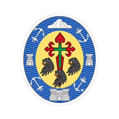 Arms of Santa Cruz de Tenerife (Spain) (Coat of Arms) STICKER Vinyl Kiss-Cut Decal 4 Inch White - The Sticker Space