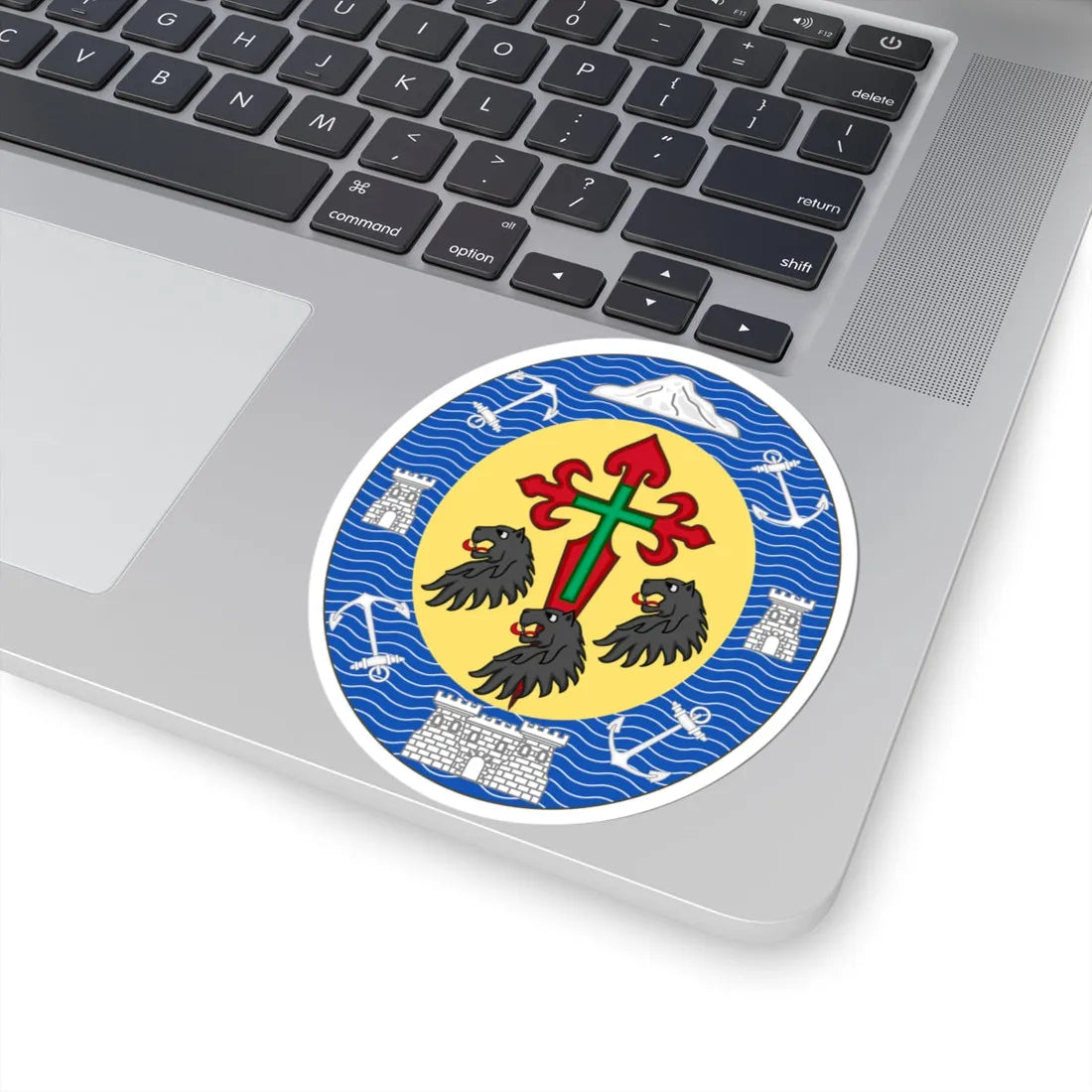 Arms of Santa Cruz de Tenerife (Spain) (Coat of Arms) STICKER Vinyl Kiss-Cut Decal - The Sticker Space