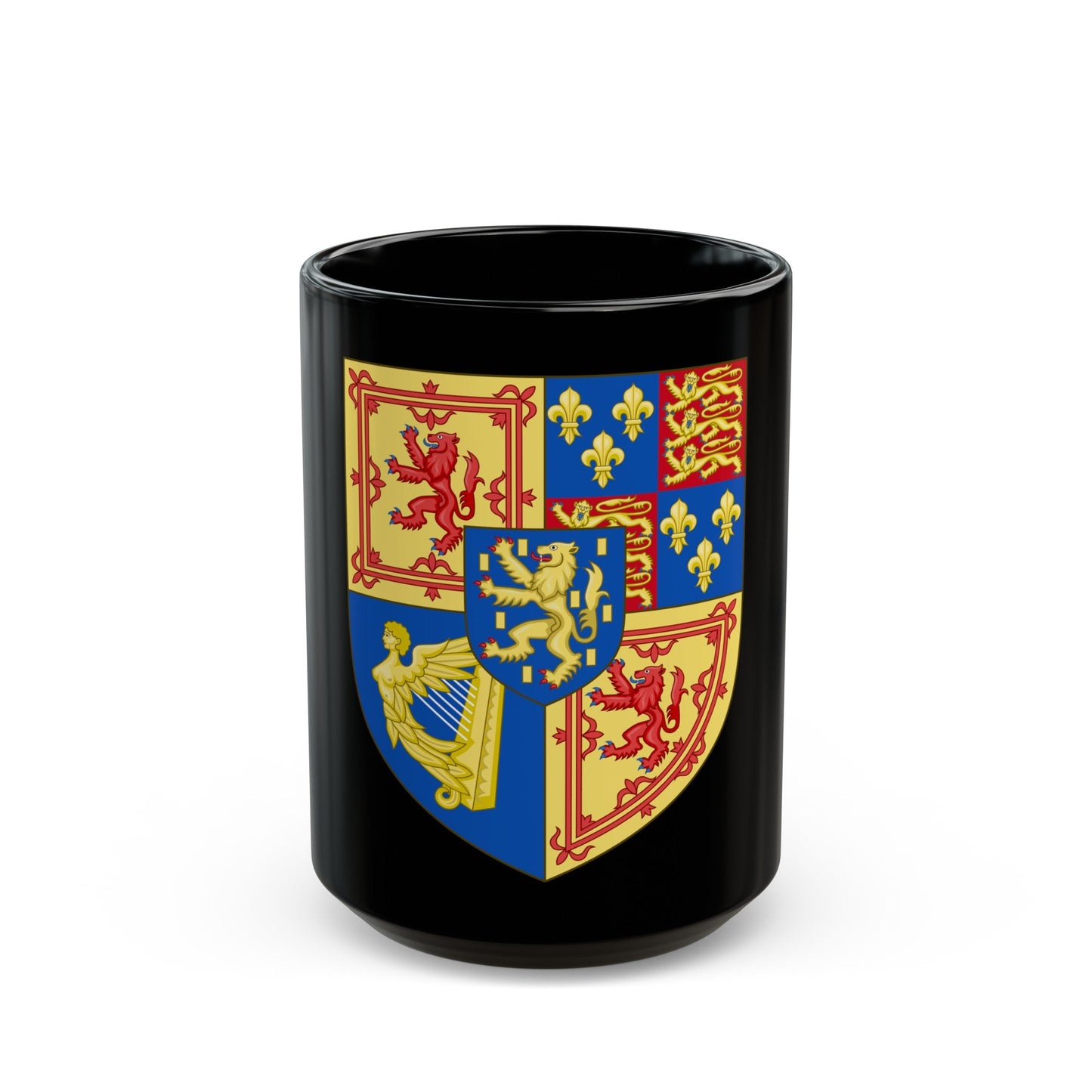 Arms of Scotland (1694-1702) - Black Coffee Mug-15oz-The Sticker Space