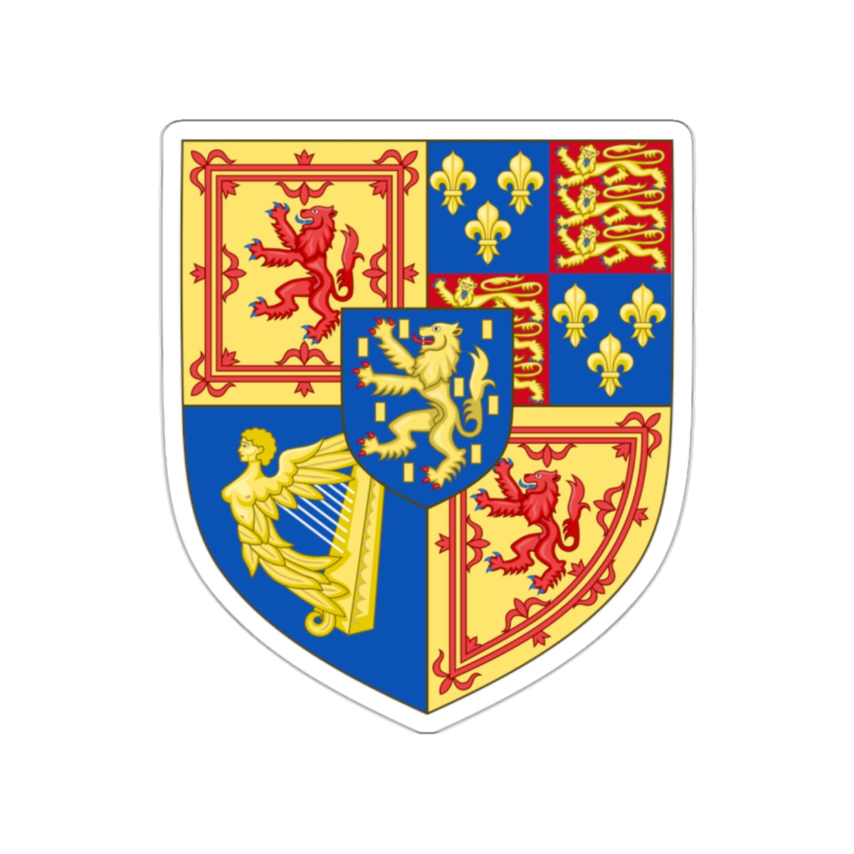 Arms of Scotland (1694-1702) STICKER Vinyl Die-Cut Decal-White-The Sticker Space