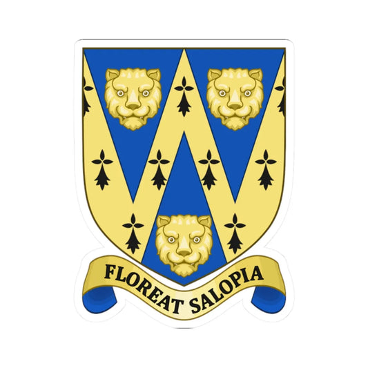 Arms of Shropshire County Council (England) (Coat of Arms) STICKER Vinyl Kiss-Cut Decal 2 Inch White - The Sticker Space