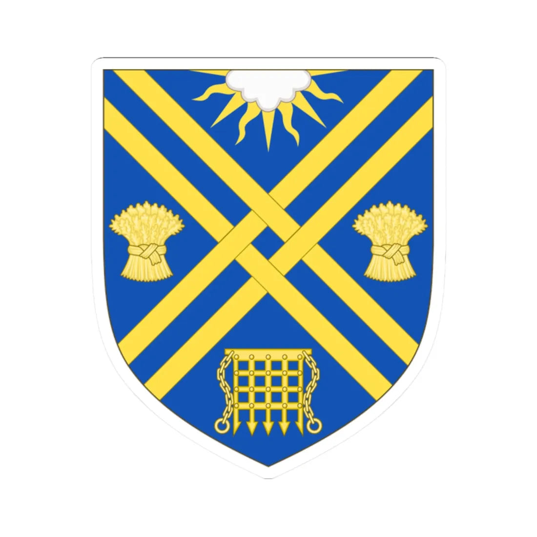 Arms of South Oxfordshire District (England) (Coat of Arms) STICKER Vinyl Kiss-Cut Decal 2 Inch White - The Sticker Space