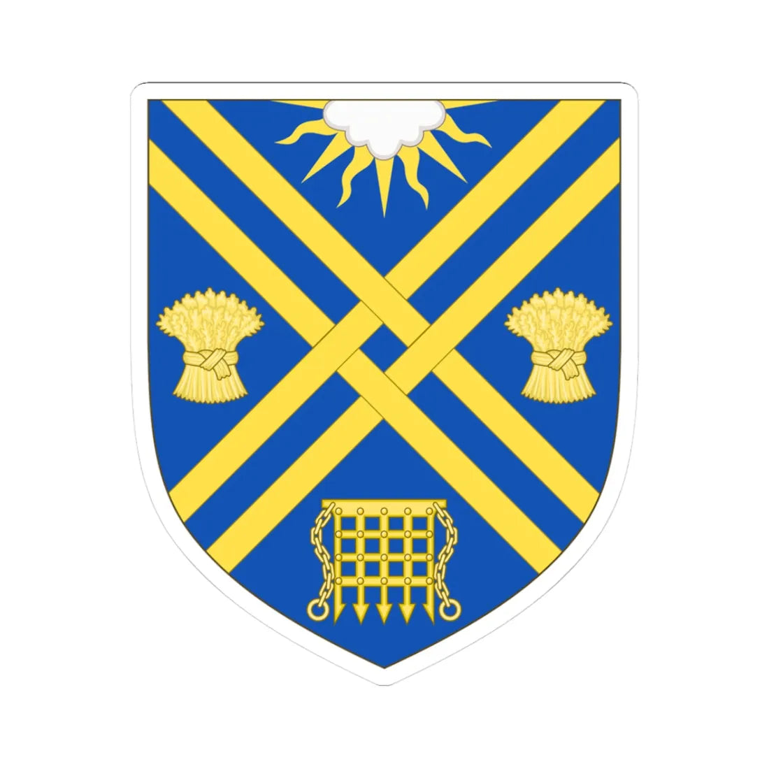 Arms of South Oxfordshire District (England) (Coat of Arms) STICKER Vinyl Kiss-Cut Decal 3 Inch White - The Sticker Space