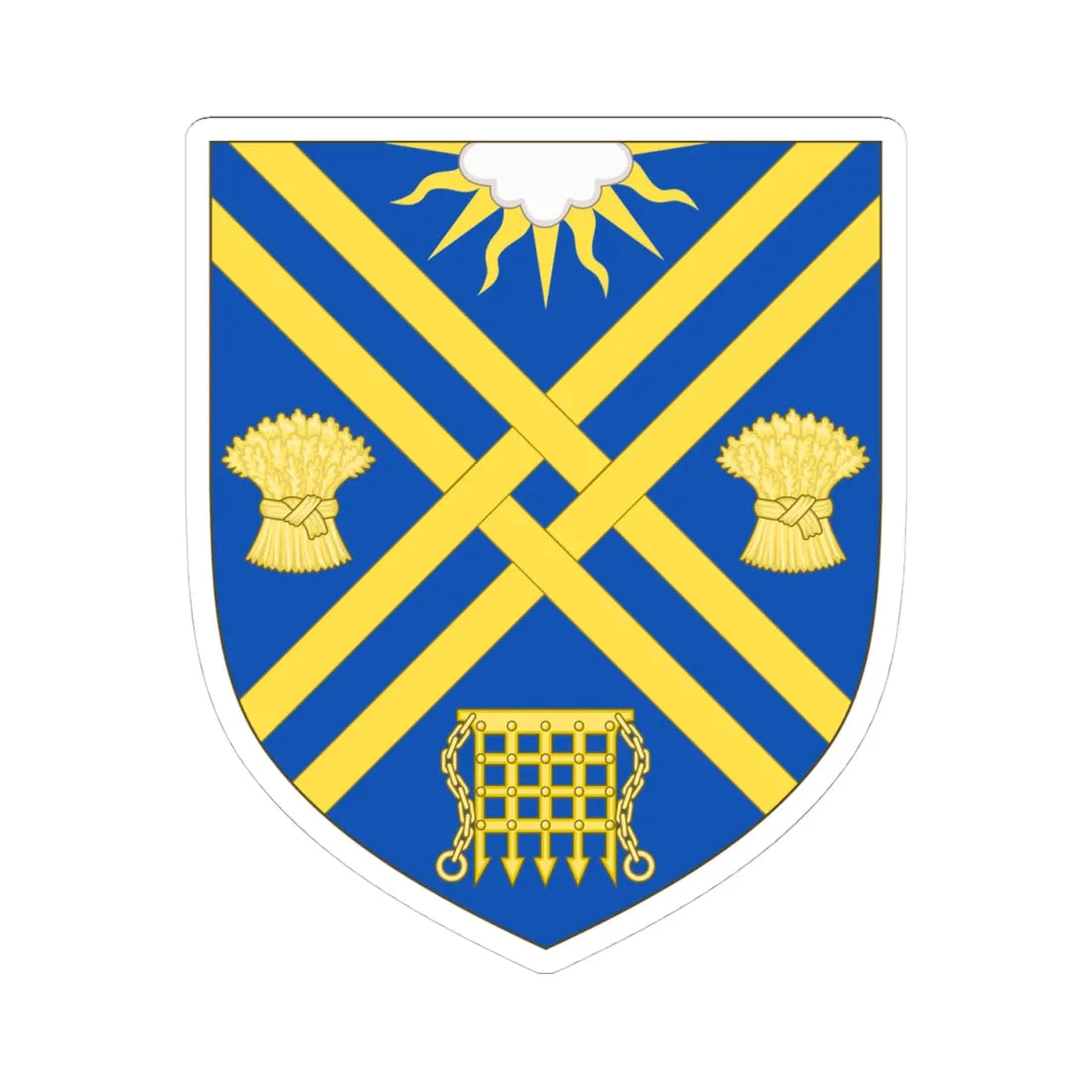 Arms of South Oxfordshire District (England) (Coat of Arms) STICKER Vinyl Kiss-Cut Decal 4 Inch White - The Sticker Space