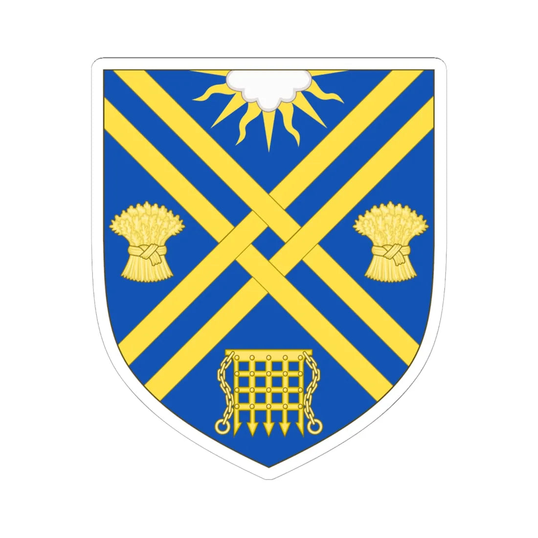 Arms of South Oxfordshire District (England) (Coat of Arms) STICKER Vinyl Kiss-Cut Decal 6 Inch White - The Sticker Space