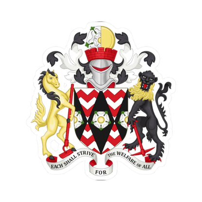 Arms of South Yorkshire Metropolitan County Council (England) (Coat of Arms) STICKER Vinyl Kiss-Cut Decal 2 Inch White - The Sticker Space