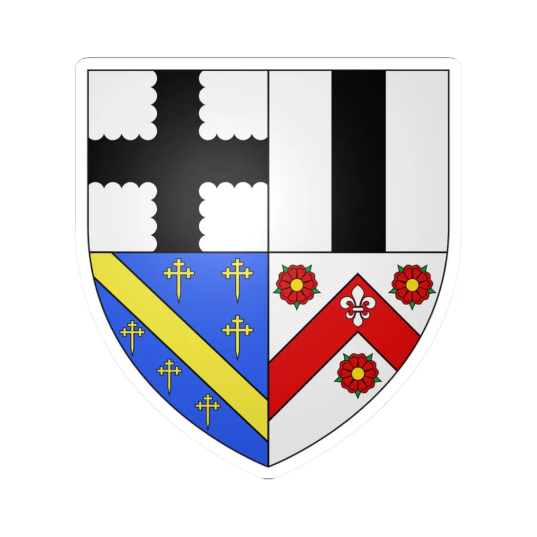 Arms of St Clair-Erskine Earl of Rosslyn (Scotland) (Coat of Arms) STICKER Vinyl Kiss-Cut Decal 2 Inch White - The Sticker Space