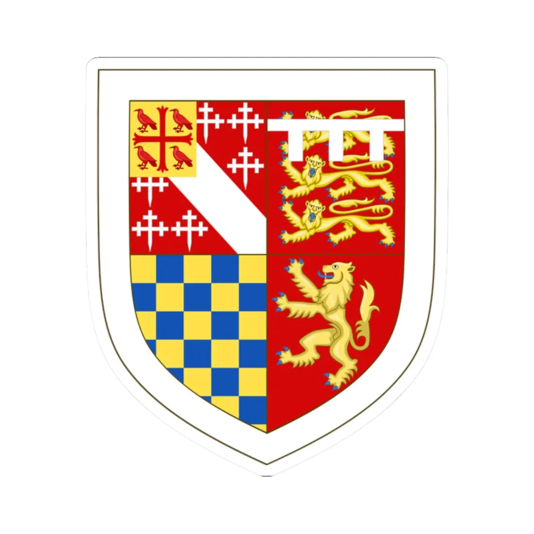 Arms of St Edmunds College Cambridge (England) (Coat of Arms) STICKER Vinyl Kiss-Cut Decal 2 Inch White - The Sticker Space