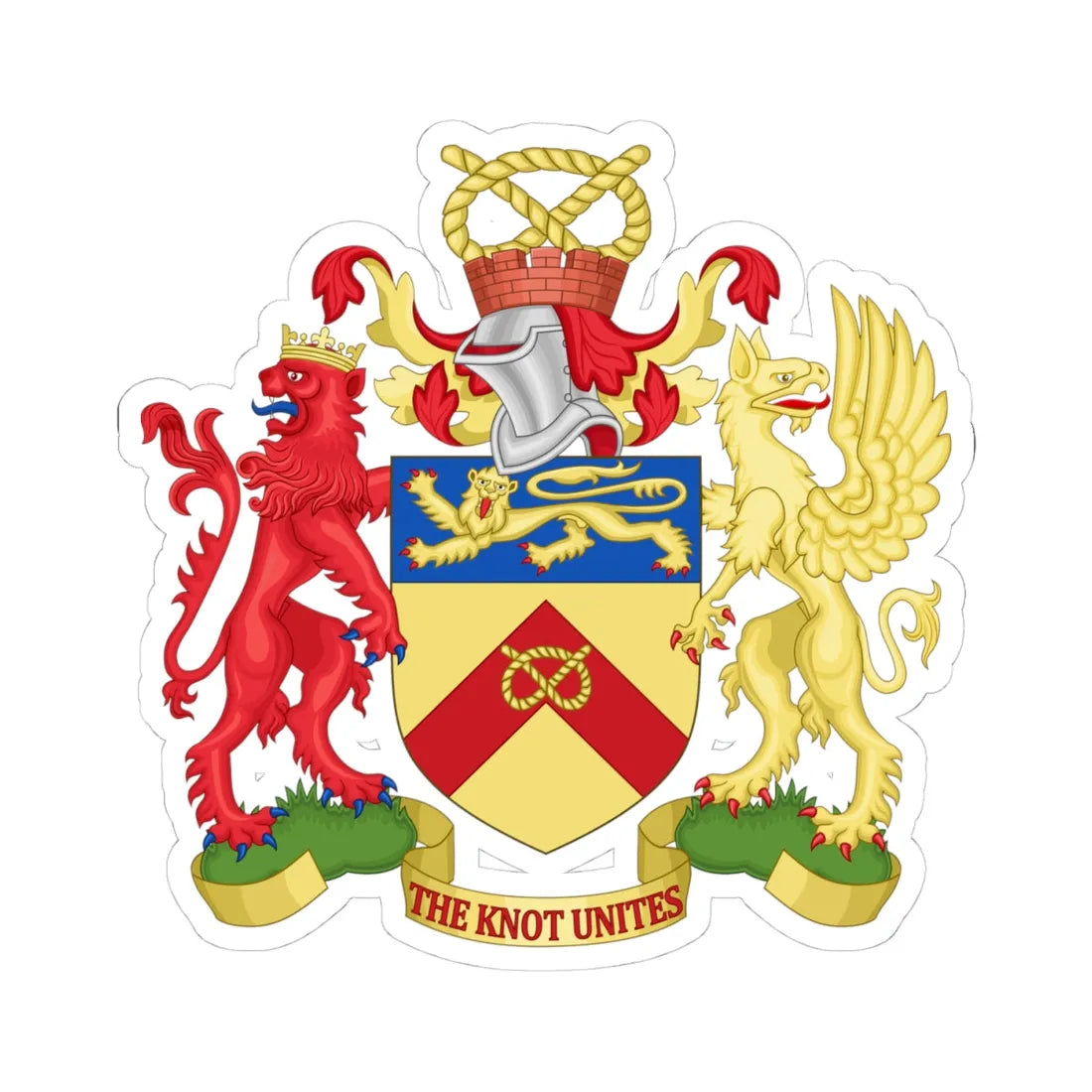 Arms of Staffordshire County Council (England) (Coat of Arms) STICKER Vinyl Kiss-Cut Decal 4 Inch White - The Sticker Space