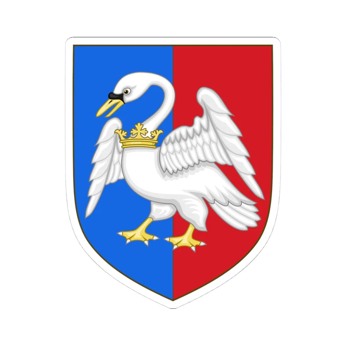 Arms of Swanage (England) (Coat of Arms) STICKER Vinyl Kiss-Cut Decal 4 Inch White - The Sticker Space