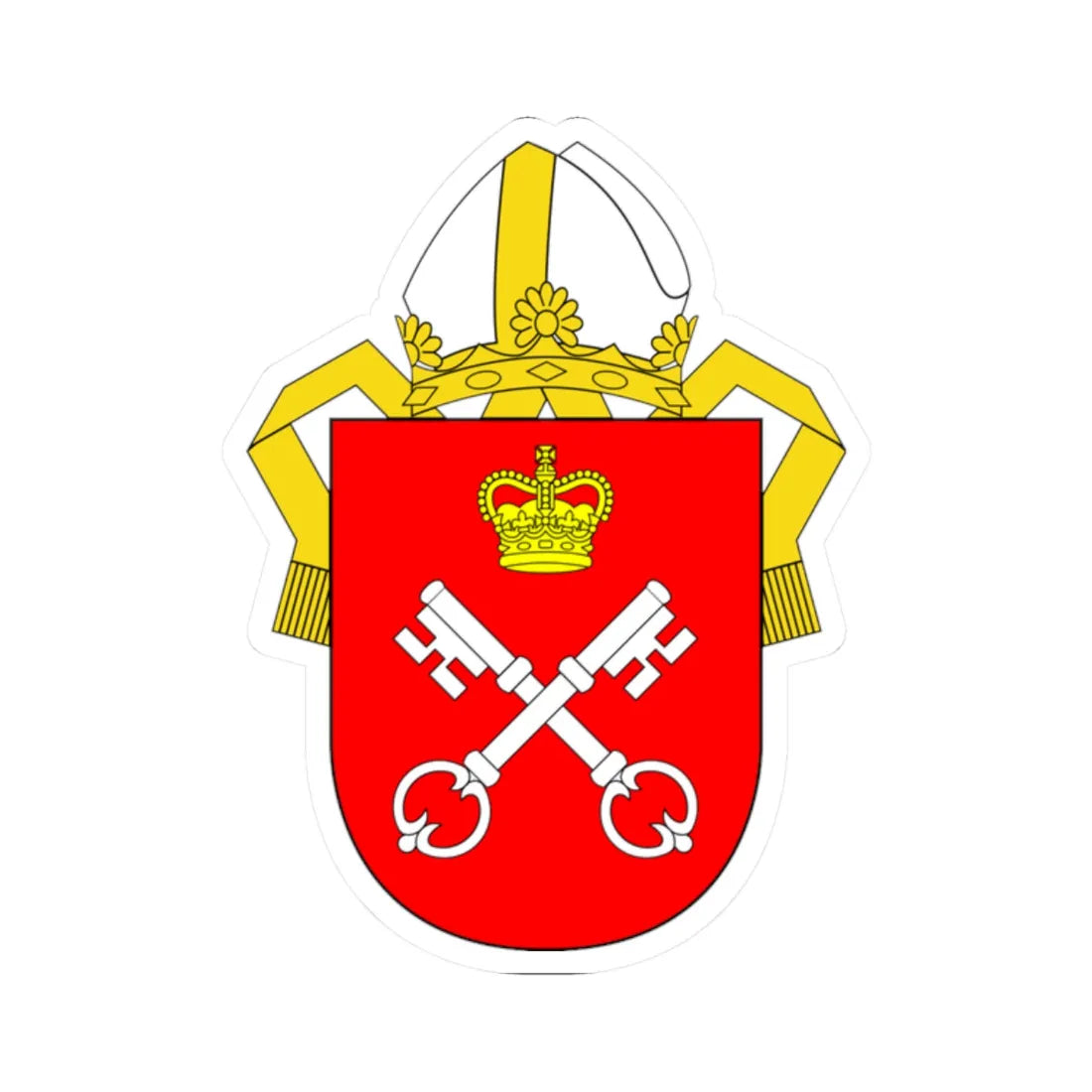 Arms of the Archbishop of York (England) (Coat of Arms) STICKER Vinyl Kiss-Cut Decal 2 Inch White - The Sticker Space