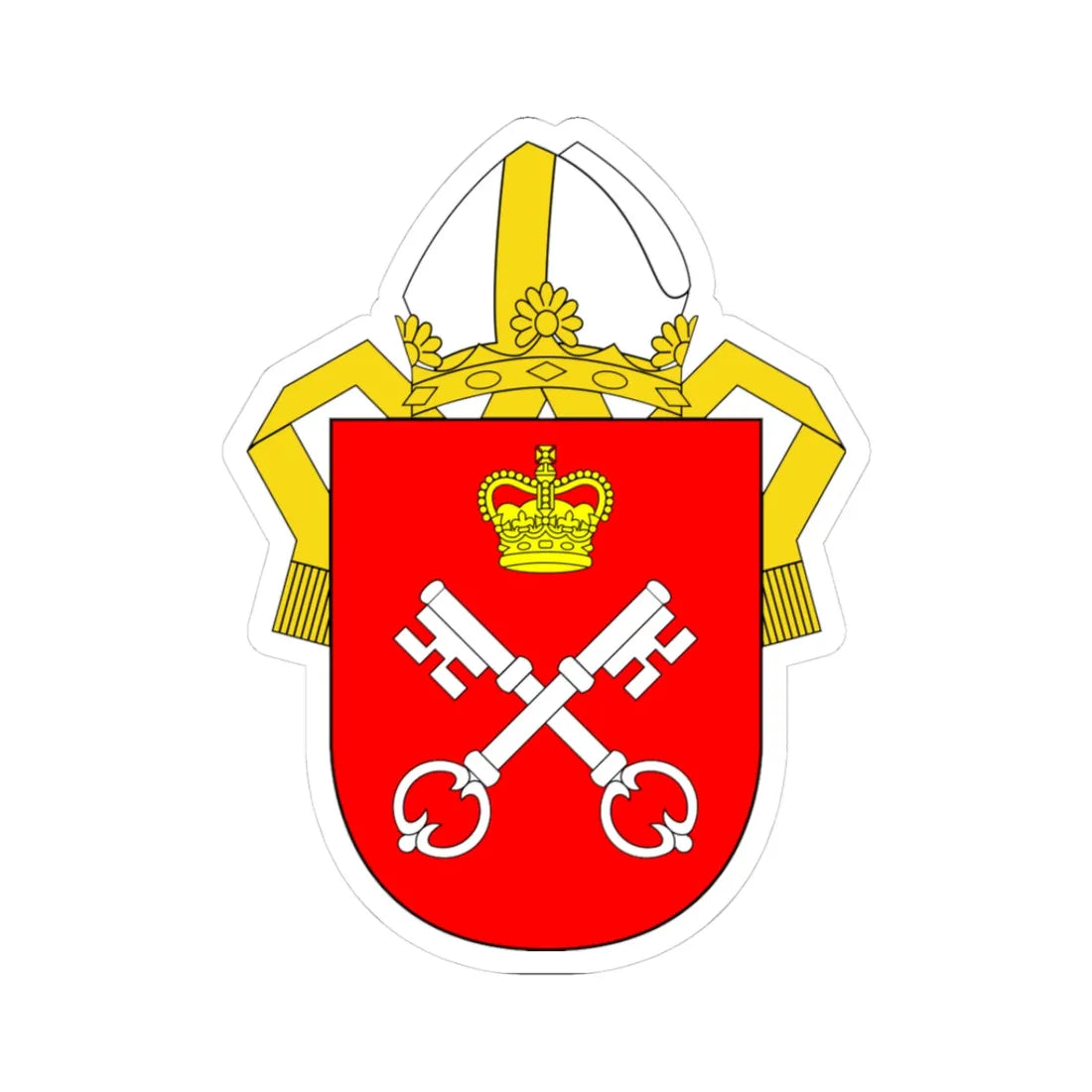 Arms of the Archbishop of York (England) (Coat of Arms) STICKER Vinyl Kiss-Cut Decal 3 Inch White - The Sticker Space
