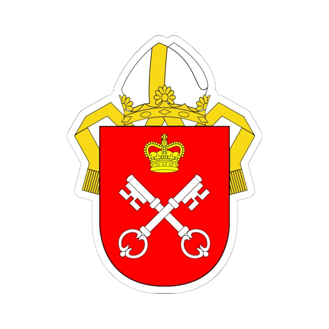 Arms of the Archbishop of York (England) (Coat of Arms) STICKER Vinyl Kiss-Cut Decal 6 Inch White - The Sticker Space