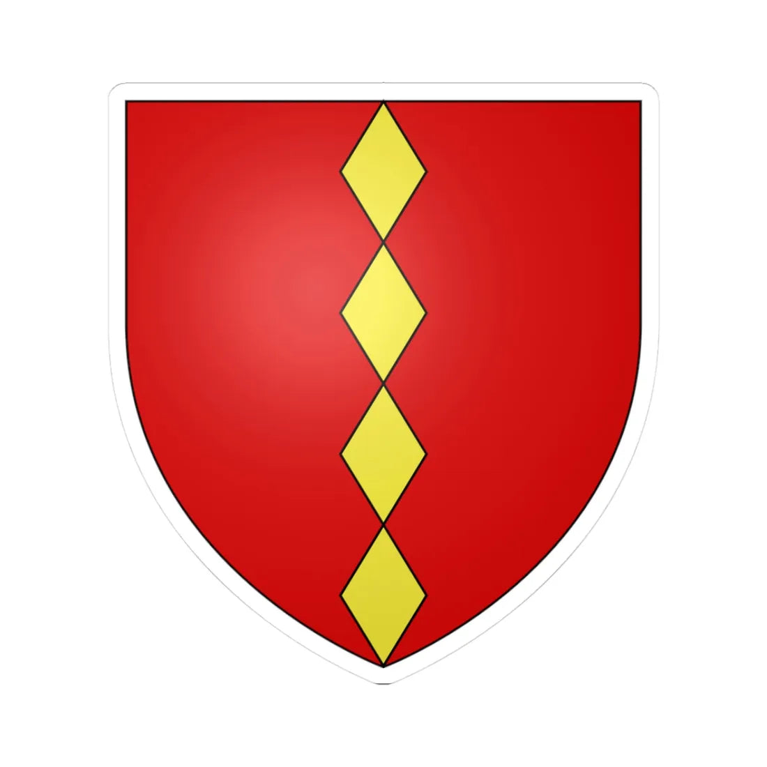 Arms of the Baron of Halton ancient (England) (Coat of Arms) STICKER Vinyl Kiss-Cut Decal 3 Inch White - The Sticker Space