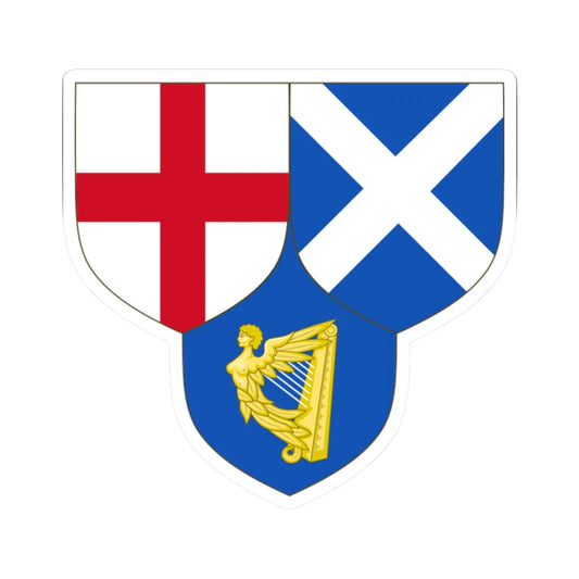 Arms of the Commonwealth of England Scotland and Ireland (Ireland) (Coat of Arms) STICKER Vinyl Kiss-Cut Decal 2 Inch White - The Sticker Space
