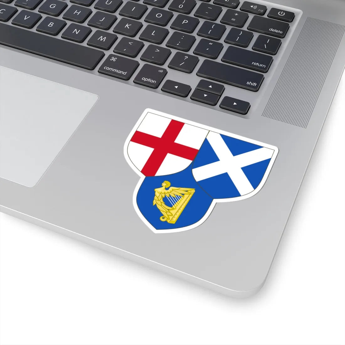 Arms of the Commonwealth of England Scotland and Ireland (Ireland) (Coat of Arms) STICKER Vinyl Kiss-Cut Decal - The Sticker Space