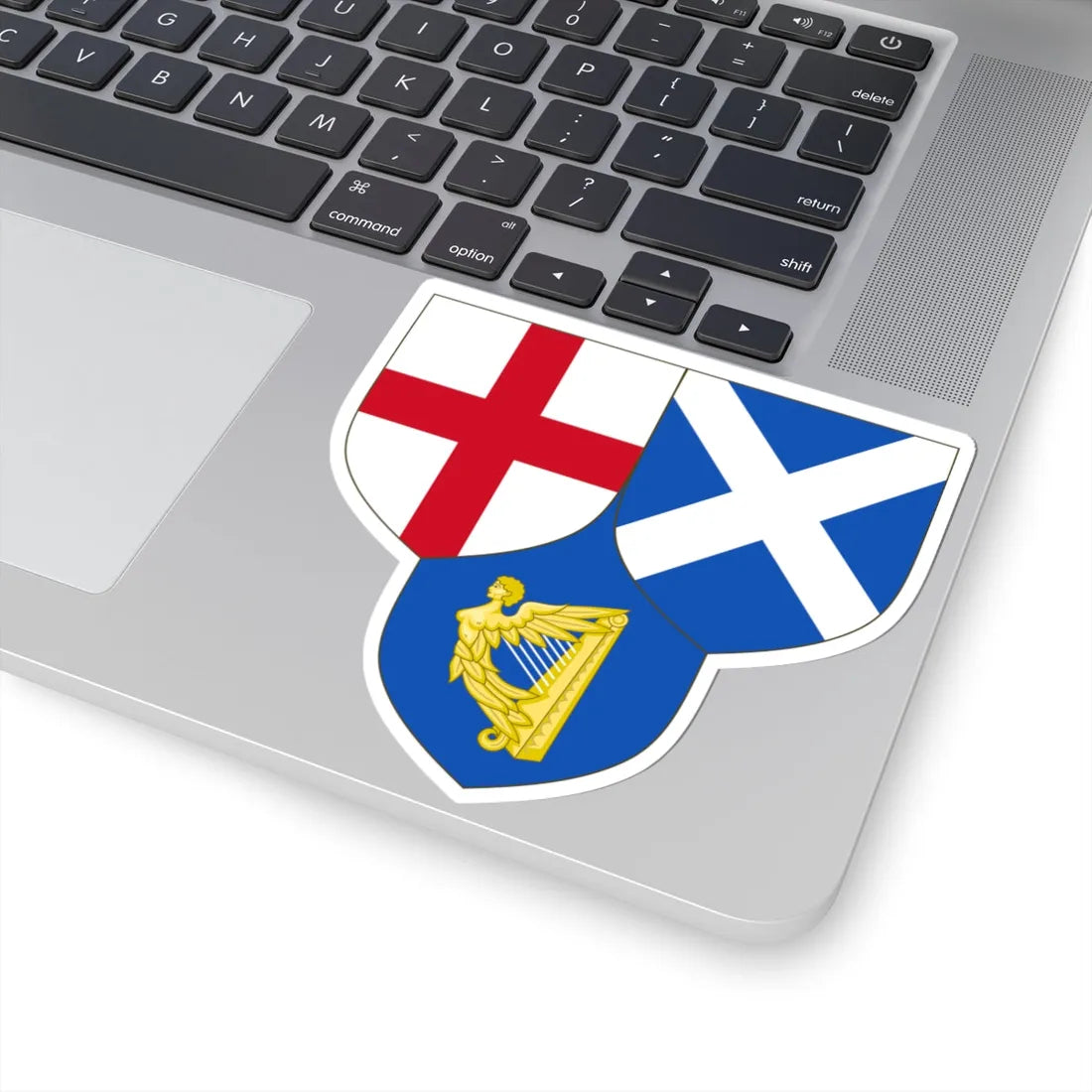 Arms of the Commonwealth of England Scotland and Ireland (Ireland) (Coat of Arms) STICKER Vinyl Kiss-Cut Decal - The Sticker Space