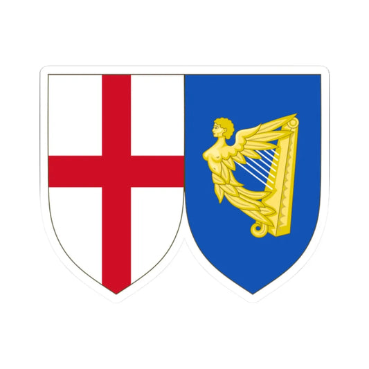 Arms of the Commonwealth of England (United Kingdom) (Coat of Arms) STICKER Vinyl Kiss-Cut Decal 2 Inch White - The Sticker Space