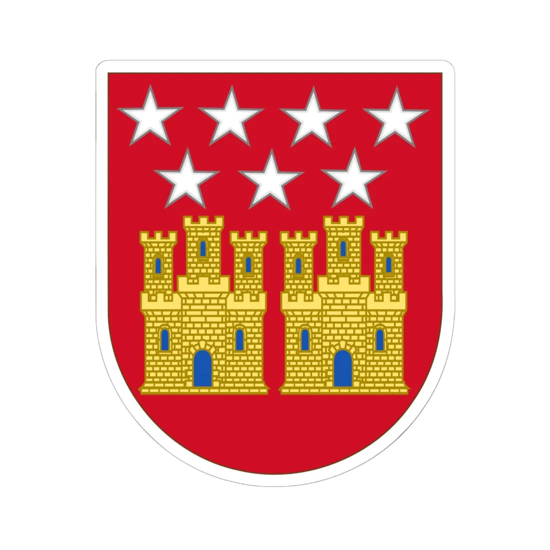 Arms of the Community of Madrid (Spain) (Coat of Arms) STICKER Vinyl Kiss-Cut Decal 6 Inch White - The Sticker Space